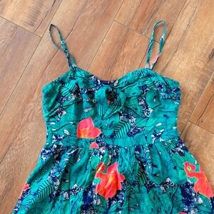 NWOT! ModCloth Blue Green Tropical Dress - L